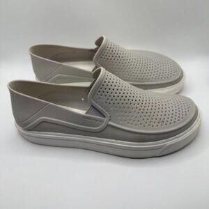 Crocs Women's Citilane Roka Slip On Shoe | Gray Comfort Loafer Perforated Size 8